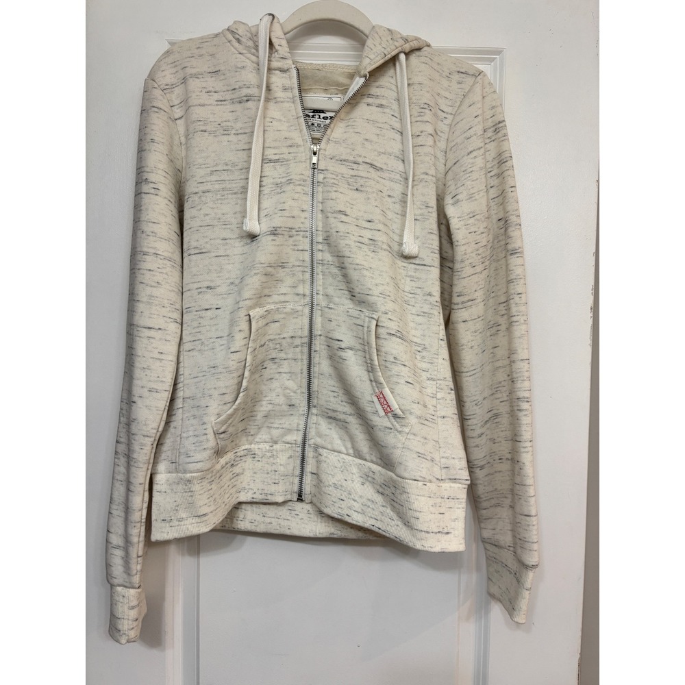 Reflex Life is Out There Womens XL Space Dye Full Zip Hoodie Cream Gym Y2K